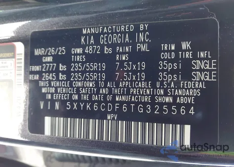 2026 Kia Sportage X-Line from USA, damaged, VIN 5XYK6CDF6TG325564